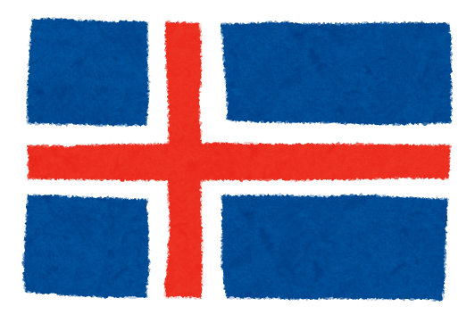 国旗クイズ（アイスランド）