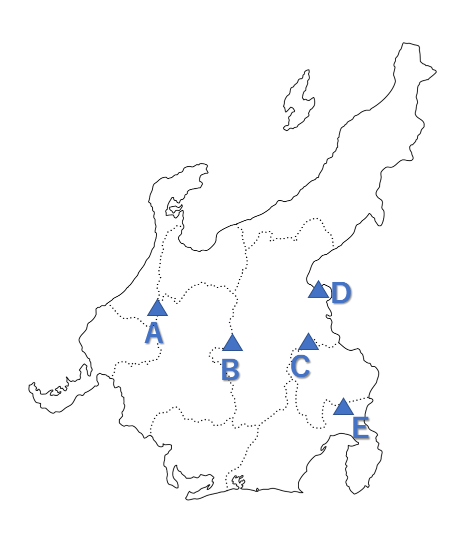 中部地方の山、中学受験、都道府県クイズ、小学生、地理、チャレンジクイズ