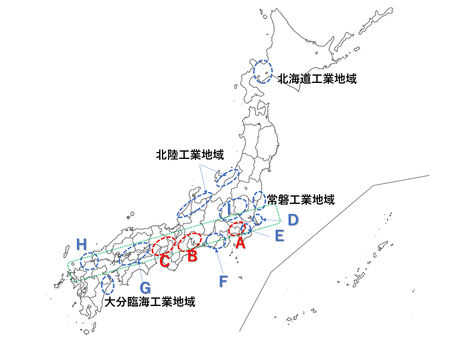 日本の工業地帯・地域クイズ、都道府県クイズ、地理、中学受験、小学生、社会